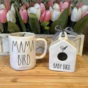 Rae Dunn Mama Bird Mug & Baby Bird House